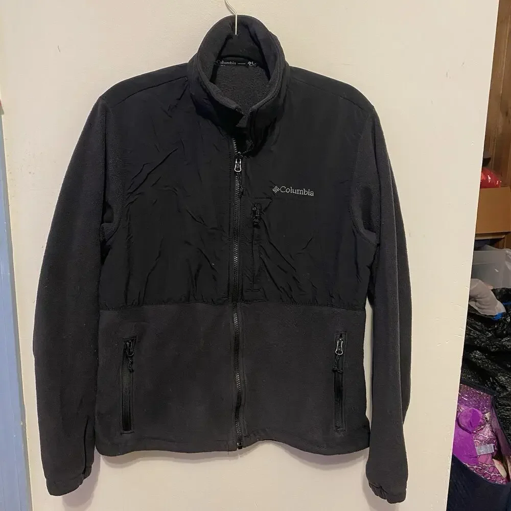 Columbia Women's L Fleece Full Zip Jacket Outdoors Camping Hiking Black Pockets - Picture 6 of 11